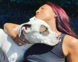 Garcia is an animal lover and hugs them to show her feelings.